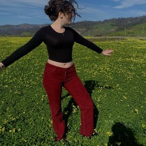 jcrew red bootcut pants